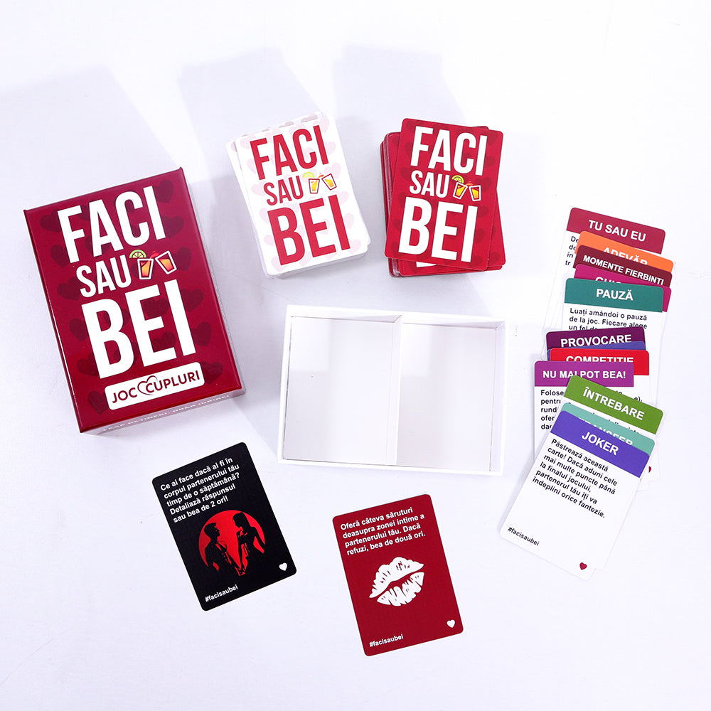JOC FACI SAU BEI – CUPLURI - 200 CARTONAȘE - Faci sau Bei