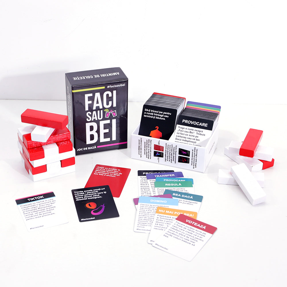 JOC DE BAZĂ FACI SAU BEI –300 CARTONAȘE - Faci sau Bei