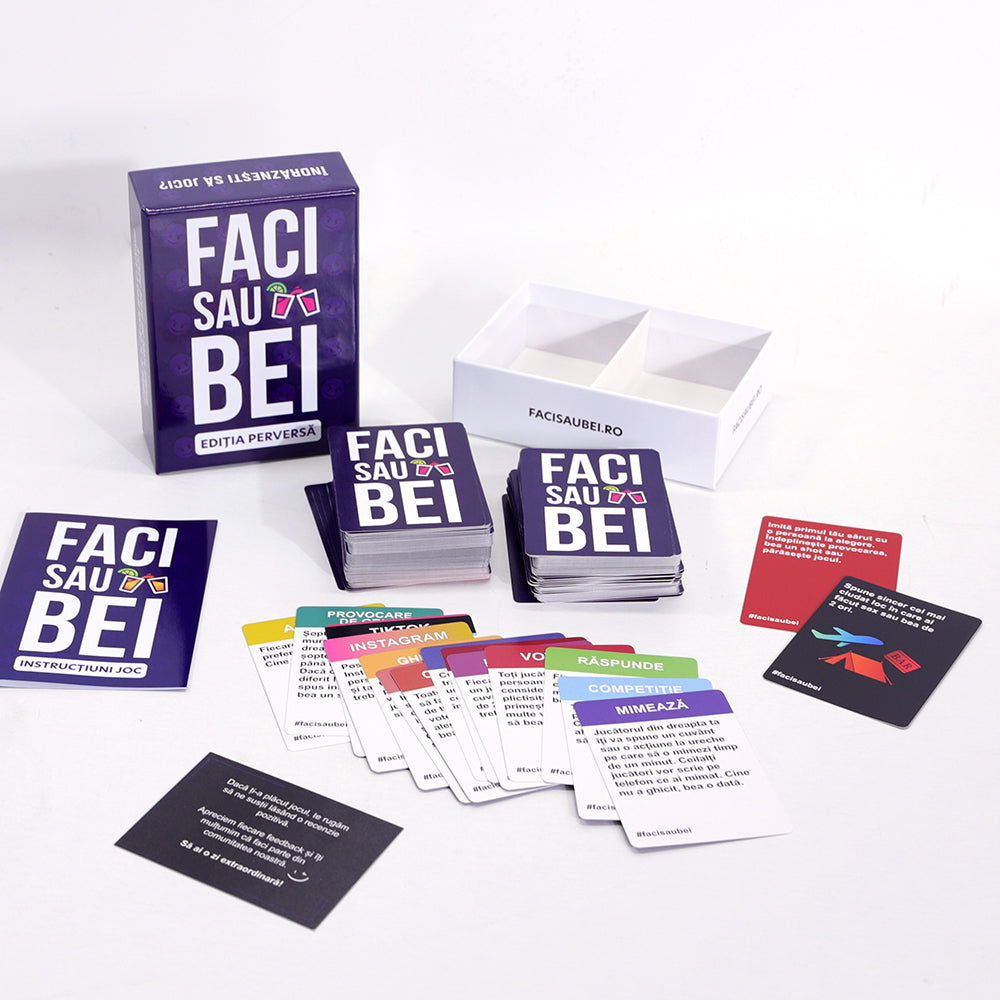 JOC FACI SAU BEI - EDIȚIA PERVERSĂ - 200 CARTONAȘE - Faci sau Bei