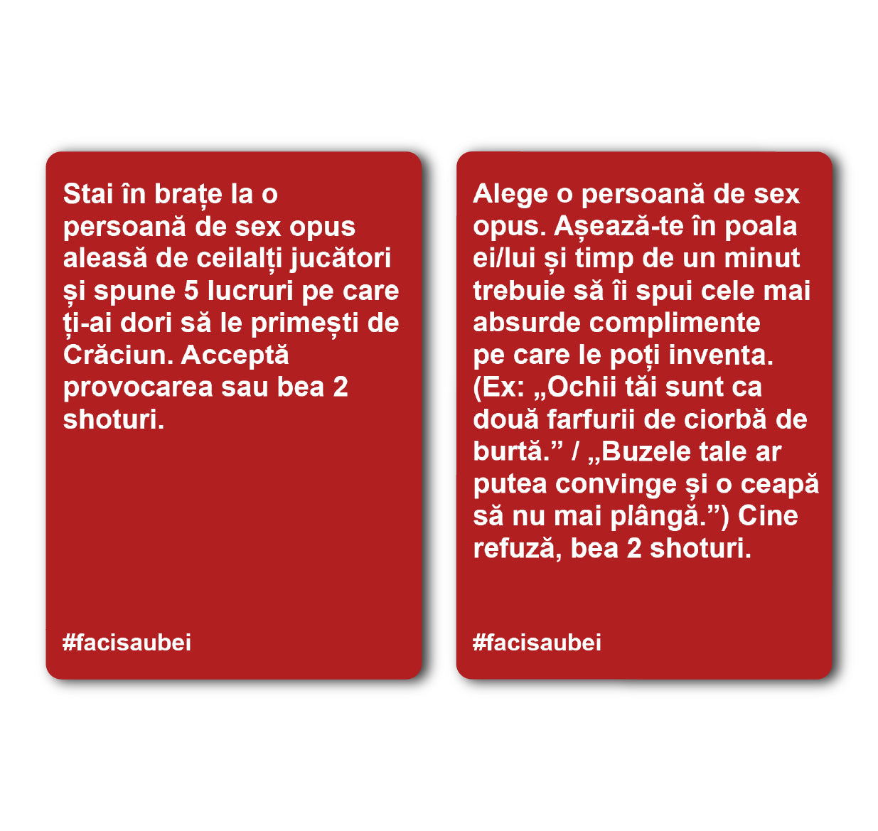 JOC FACI SAU BEI - EDIȚIA DECENTĂ –200 CARTONAȘE - Faci sau Bei