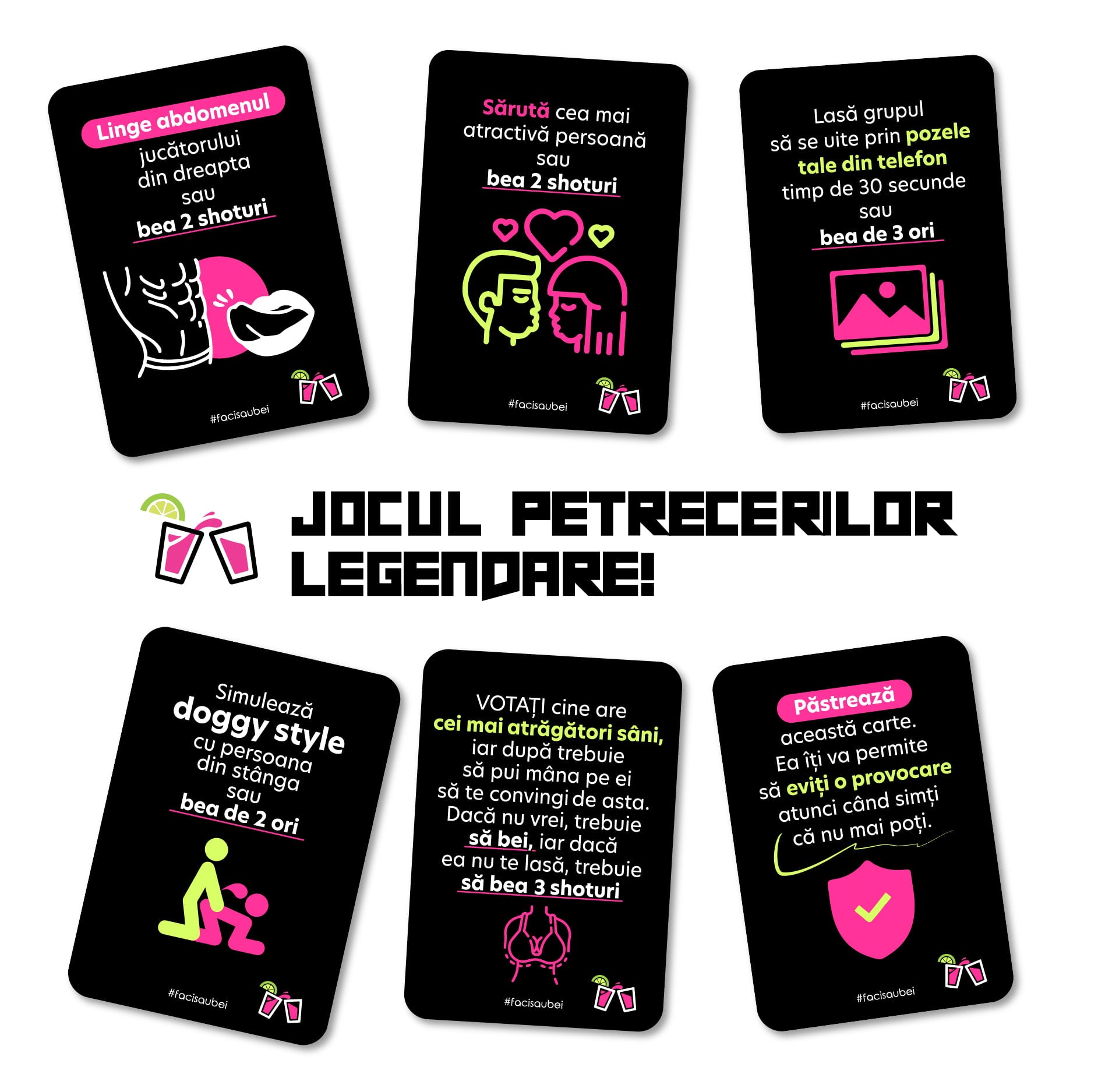 Pachet de cărți “Faci sau Bei?“ Original– 100 Cărți de joc - Faci sau Bei