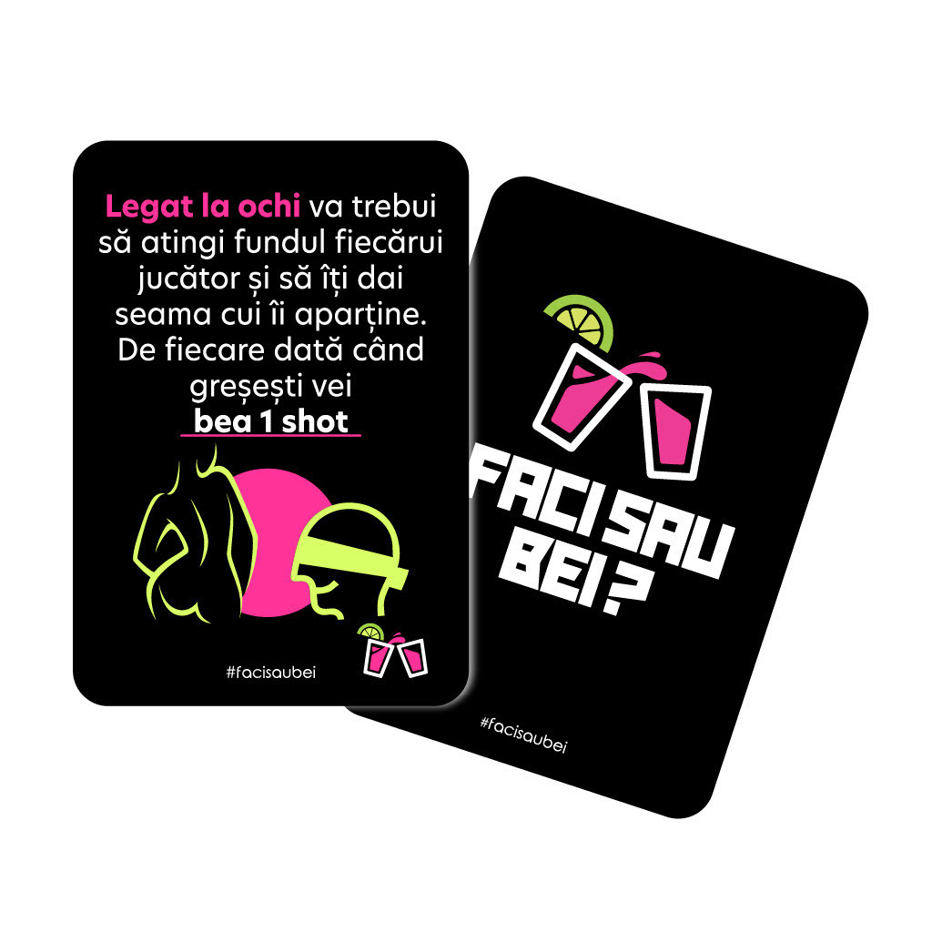 Pachet de cărți “Faci sau Bei?“ Original– 100 Cărți de joc - Faci sau Bei