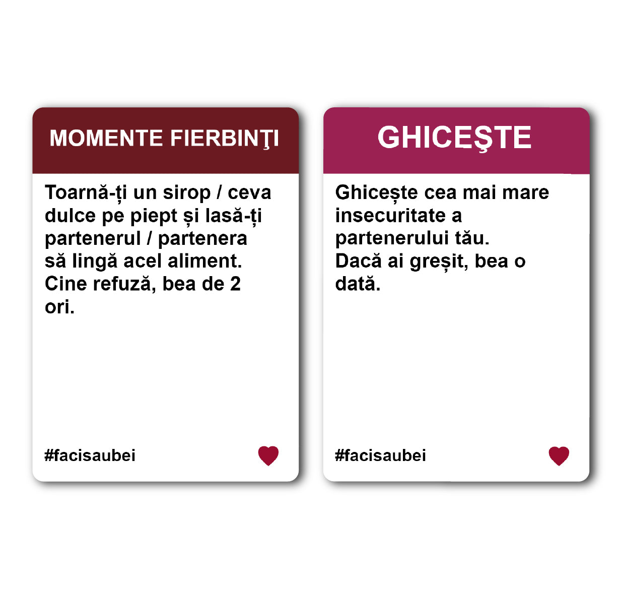 JOC FACI SAU BEI – CUPLURI - 200 CARTONAȘE - Faci sau Bei