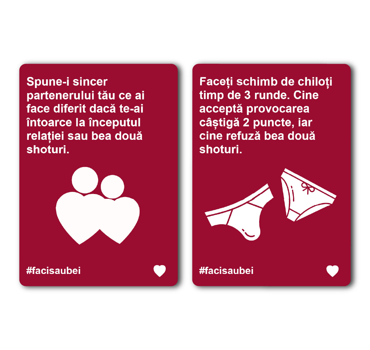 JOC FACI SAU BEI – CUPLURI - 200 CARTONAȘE - Faci sau Bei