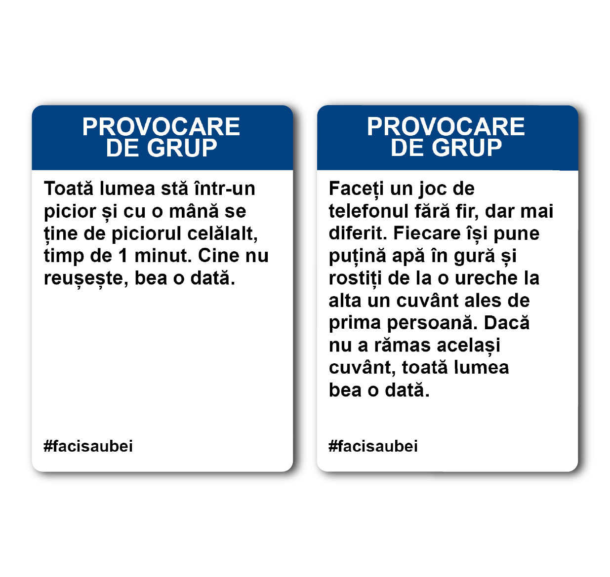 JOC FACI SAU BEI - EDIȚIA DECENTĂ –200 CARTONAȘE - Faci sau Bei