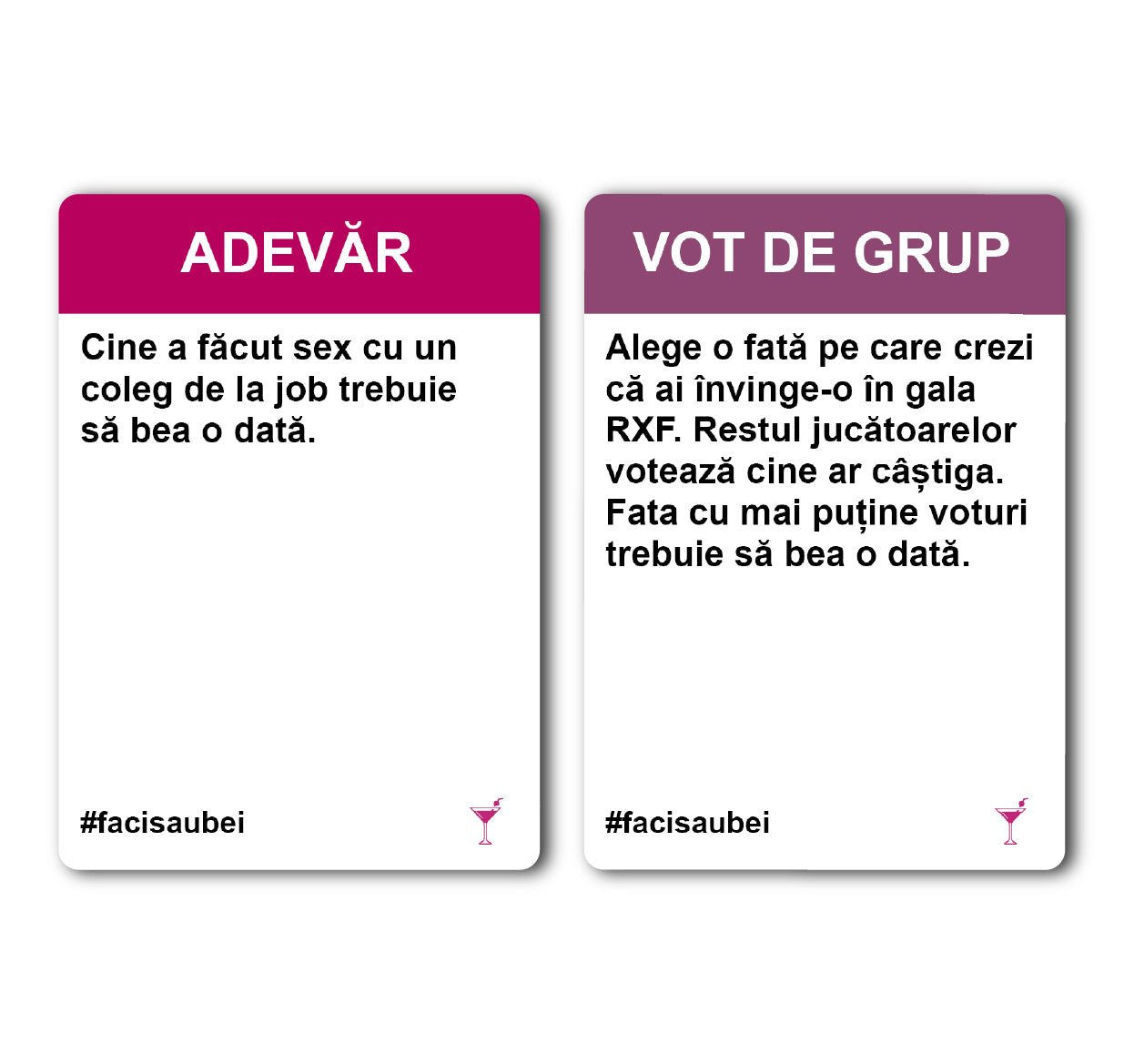 JOC FACI SAU BEI- SEARA FETELOR  –200 CARTONAȘE - Faci sau Bei