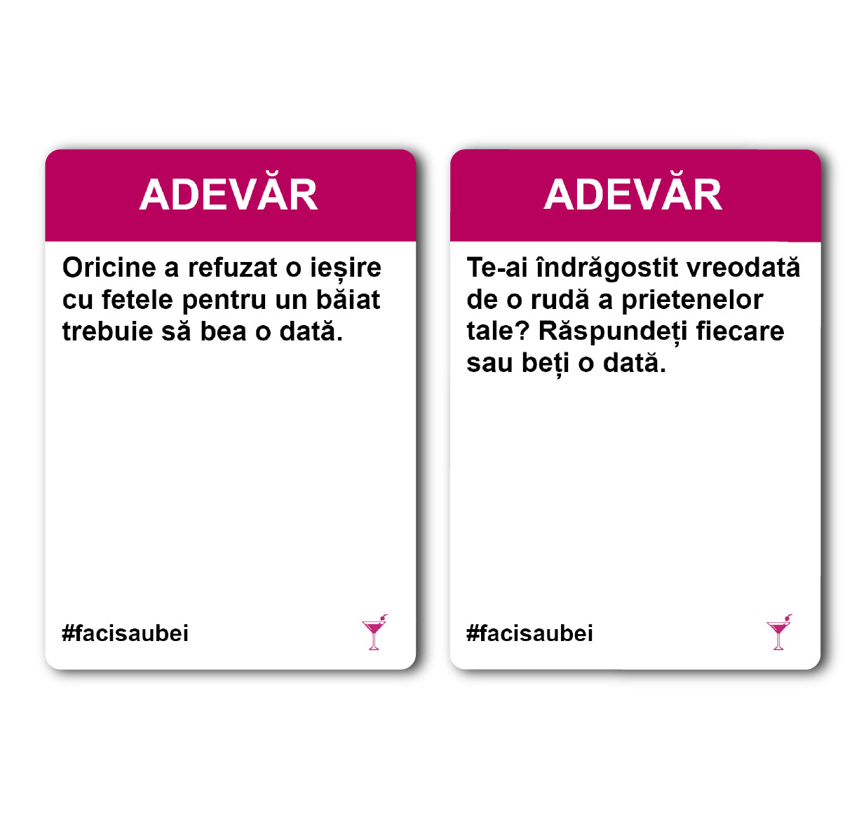 JOC FACI SAU BEI- SEARA FETELOR  –200 CARTONAȘE - Faci sau Bei