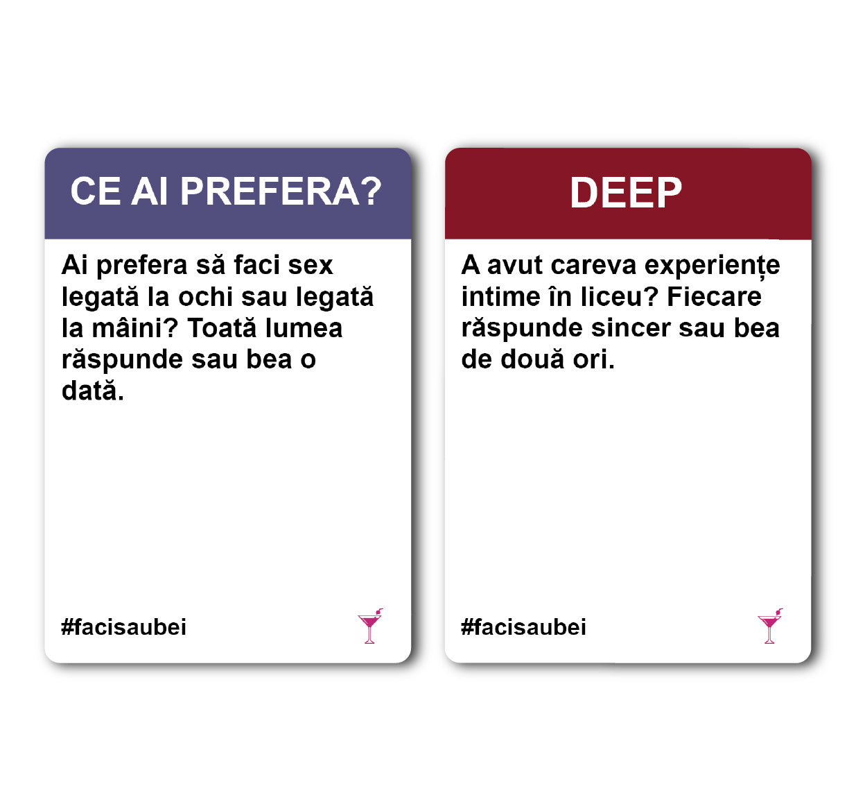 JOC FACI SAU BEI- SEARA FETELOR  –200 CARTONAȘE - Faci sau Bei