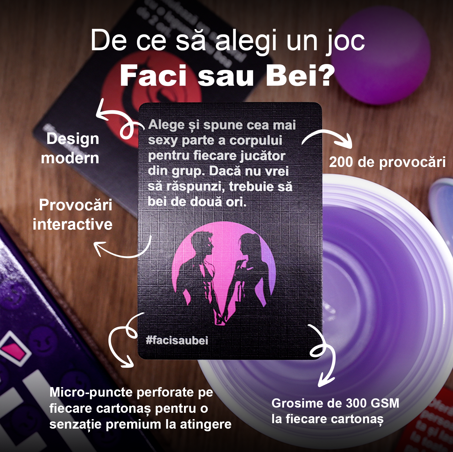 JOC FACI SAU BEI - EDITIA PERVERSA - 200 CARTONASE - Faci sau Bei